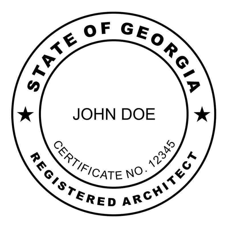 A close-up on the State of Georgia Architect Seal