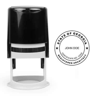 The State of Georgia Architect Seal and self-inking stamp