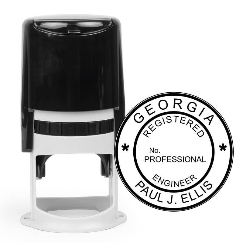 Georgia Self-inking stamp with impression.