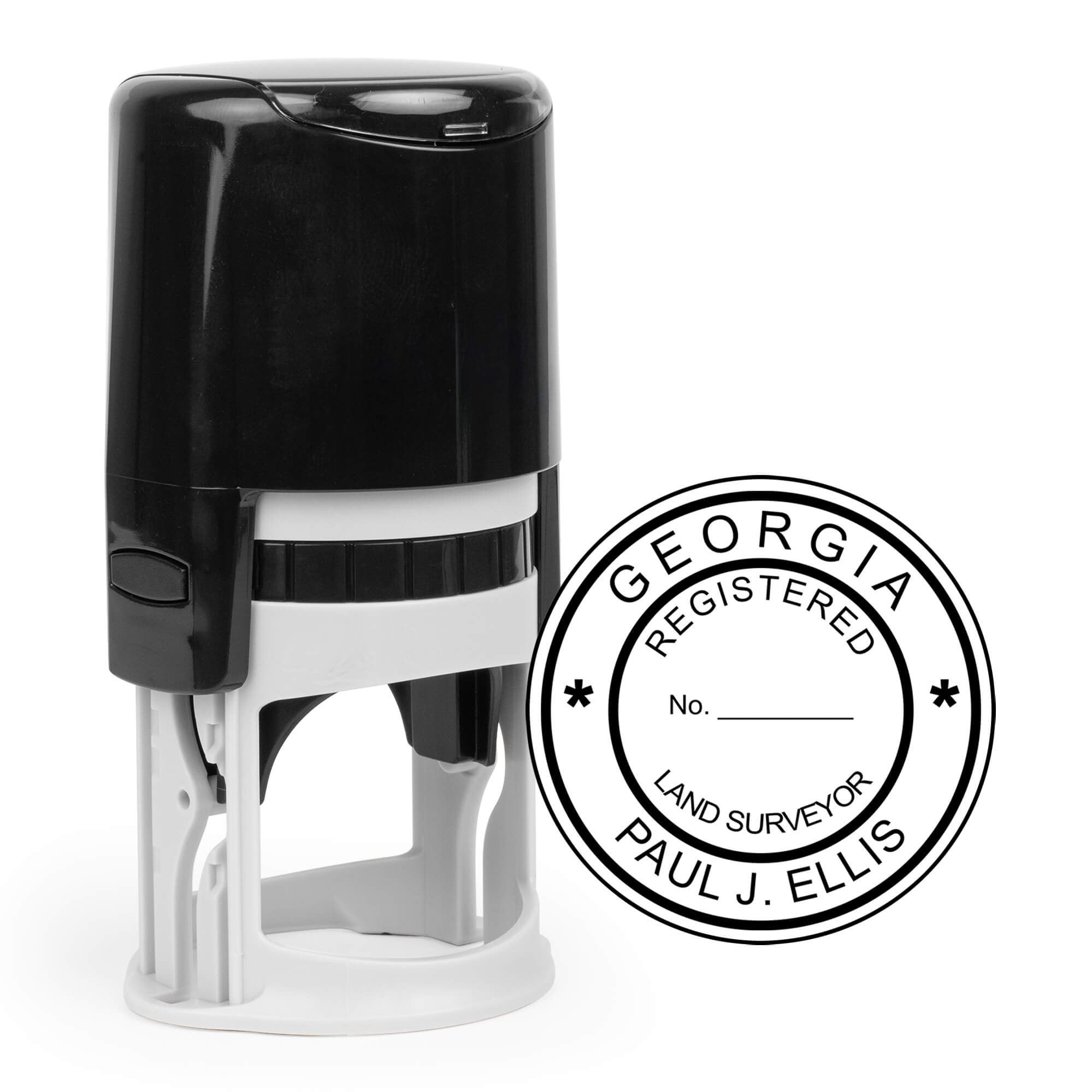 The State of Georgia Land Surveyor Seal and a self-inking stamp