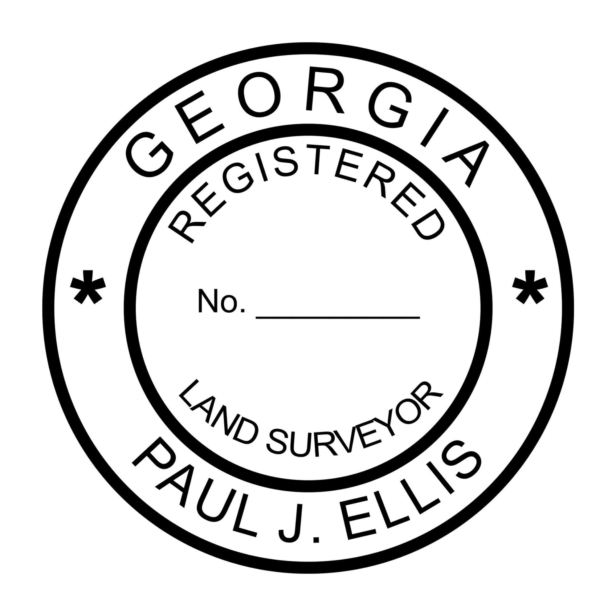 A close-up of the State of Georgia Land Surveyor Seal