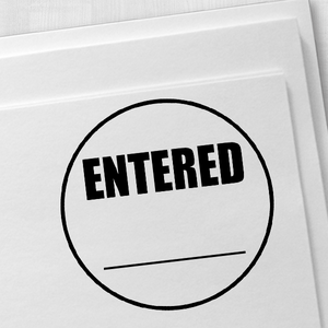 ENTERED Round Border Stock Stamp