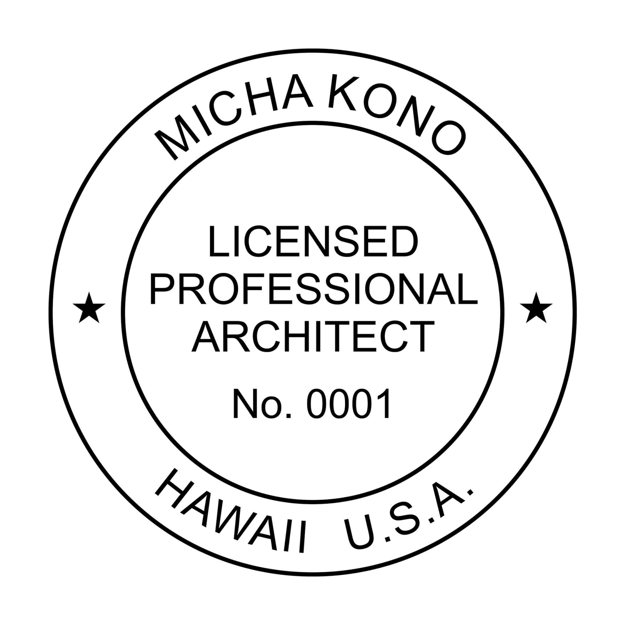A close-up of the State of Hawaii Architect Seal