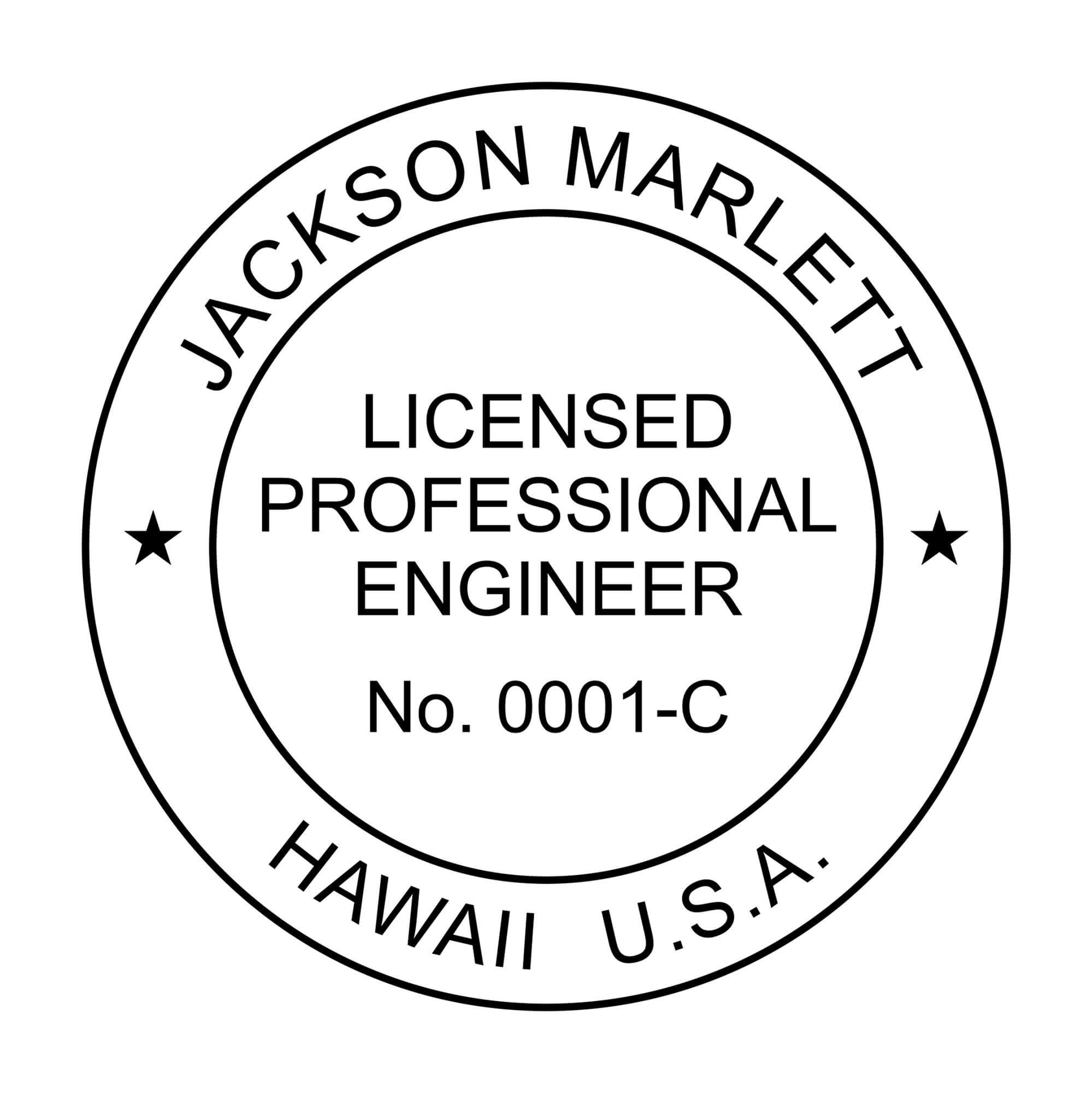 A close-up of the State of Hawaii Engineer Seal