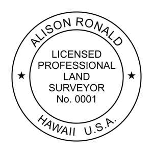 A close-up of the State of Hawaii Land Surveyor Seal