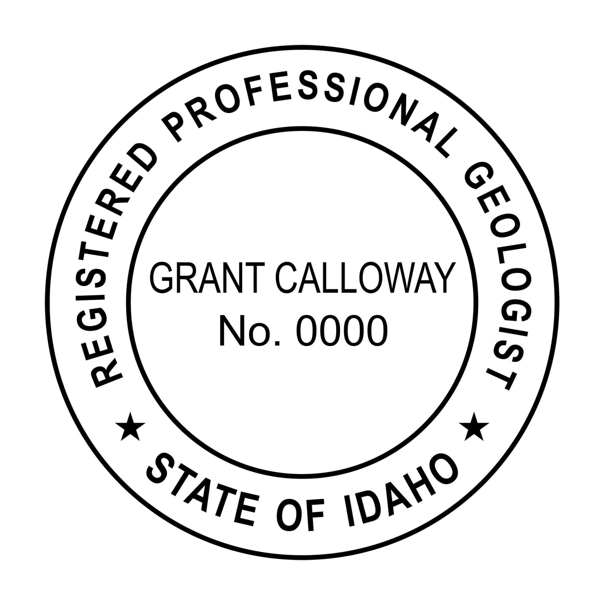A close-up of the State of Idaho Geologist Seal