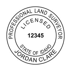 A close-up of the State of Idaho Land Surveyor Seal