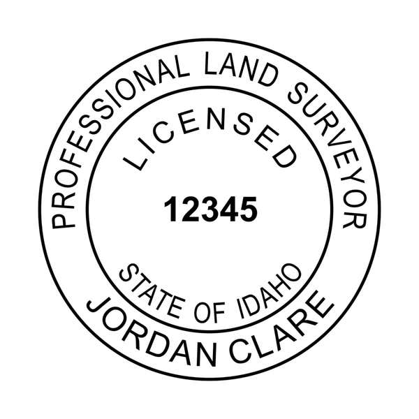 A close-up of the State of Idaho Land Surveyor Seal