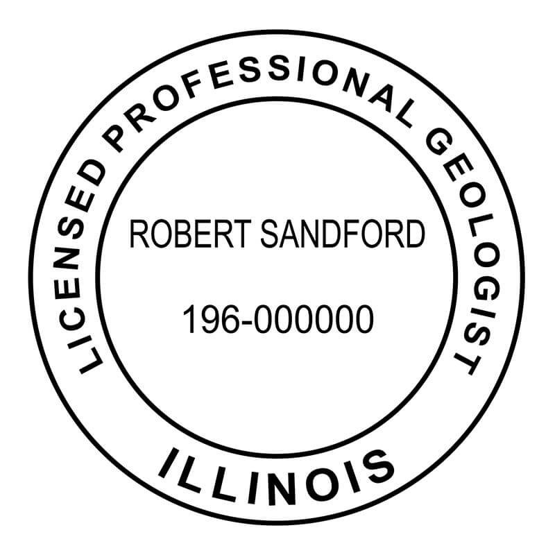 A close-up on the State of Illinois Geologist Seal