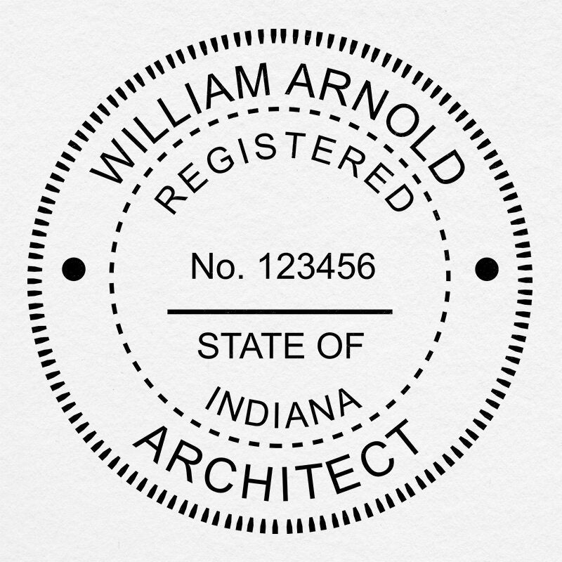 A close-up on the State of Indiana Architect Seal