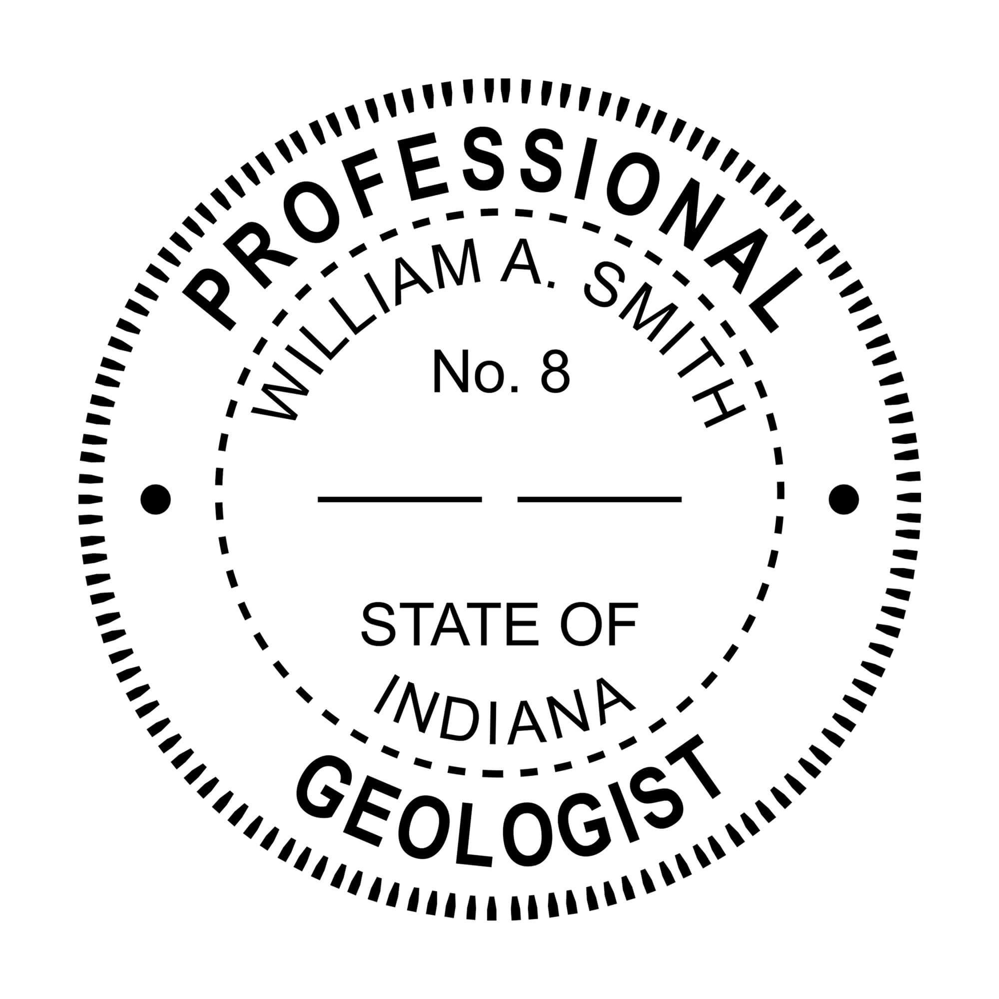 A close-up of the State of Indiana Geologist Seal