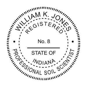 A close-up of the State of Indiana Soil Scientist Seal