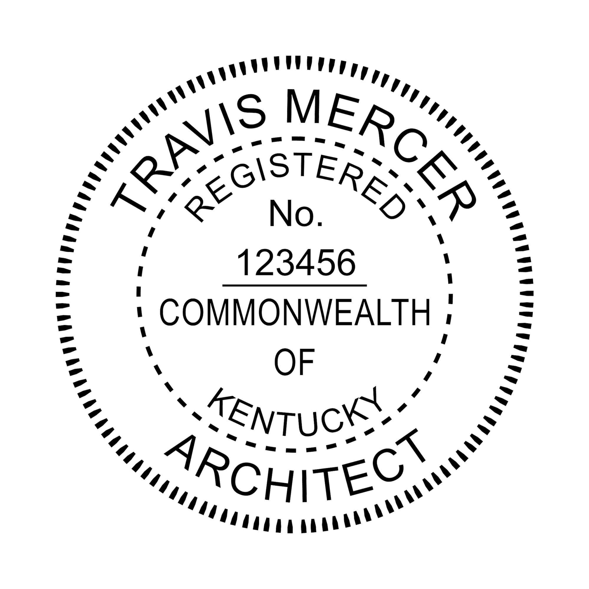 A close-up of the State of Kentucky Architect Seal