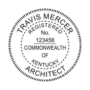 A close-up of the State of Kentucky Architect Seal