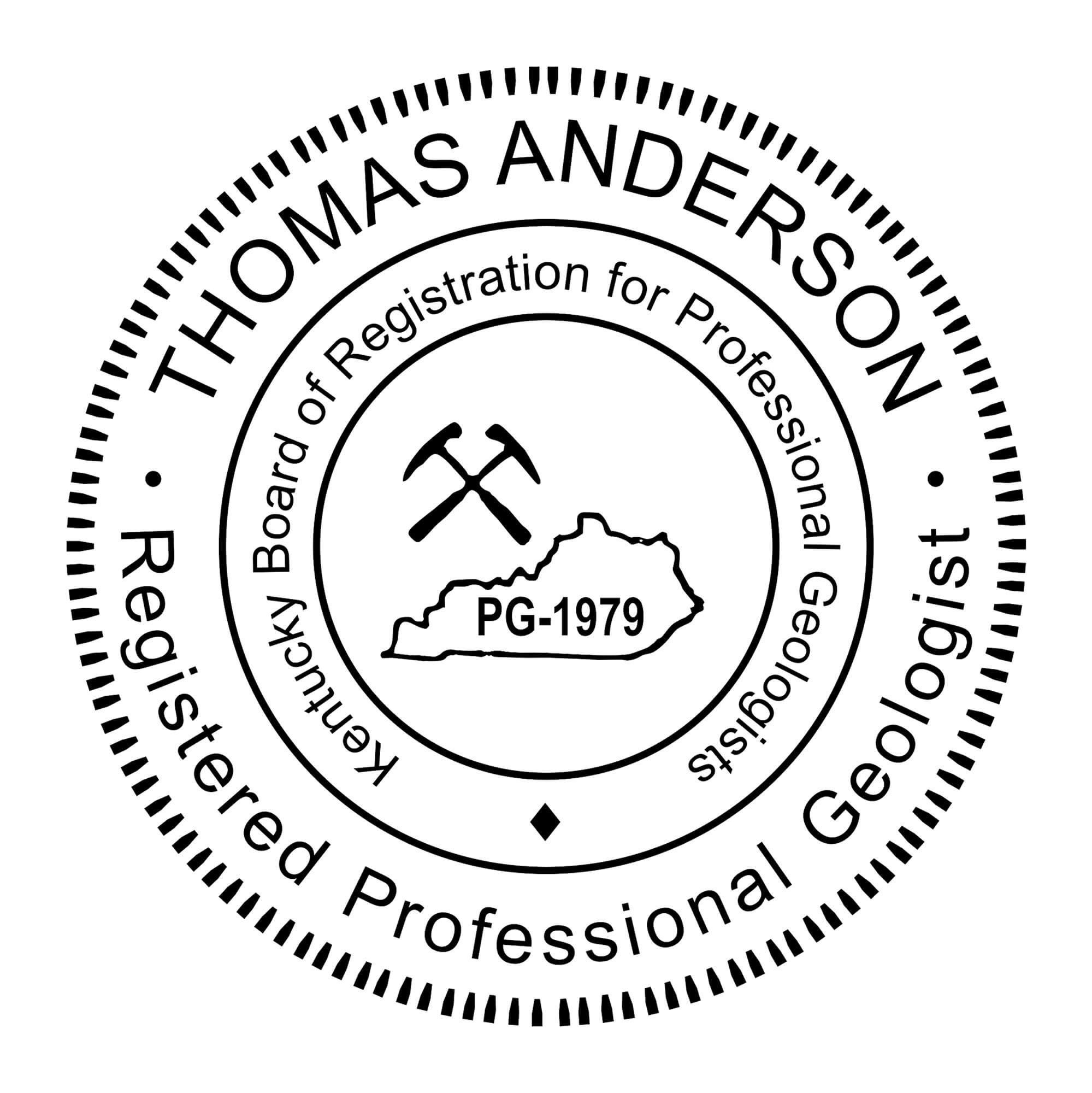 A close-up of the State of Kentucky Geologist Seal