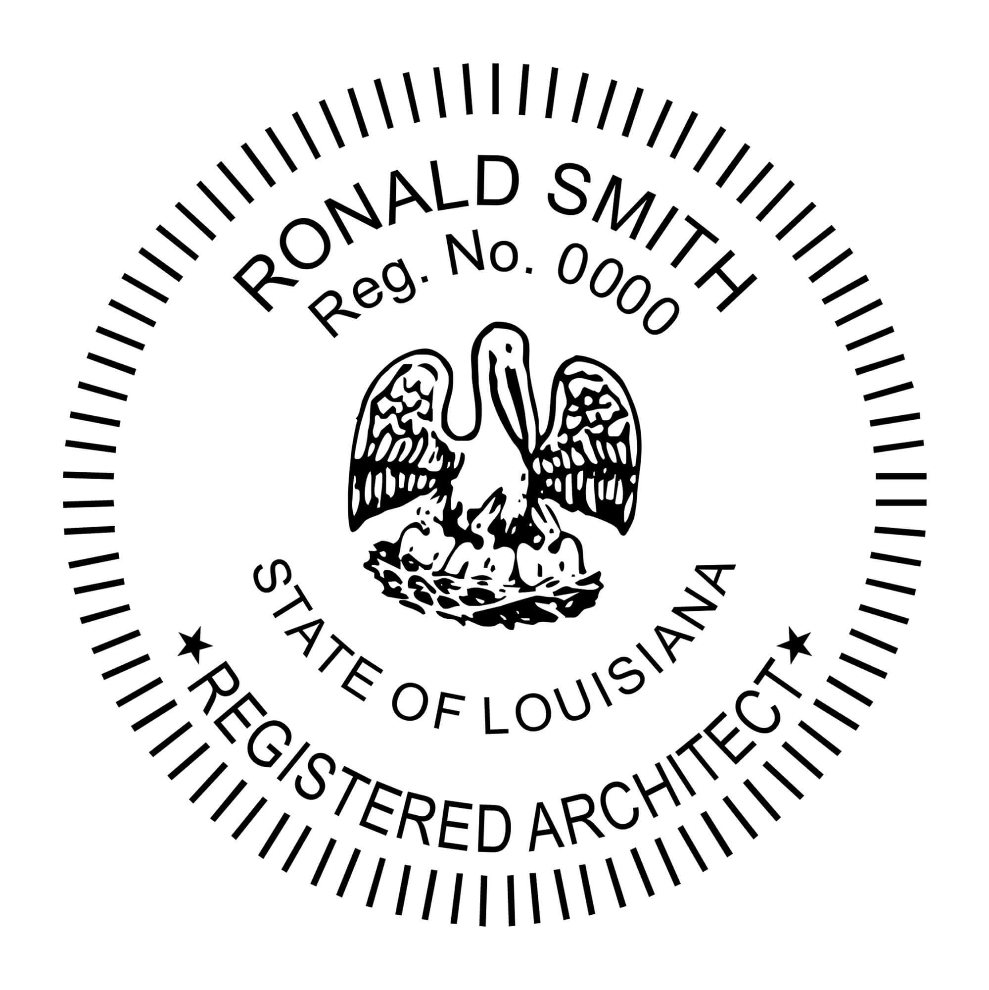 A close-up of the State of Louisiana Architect Seal
