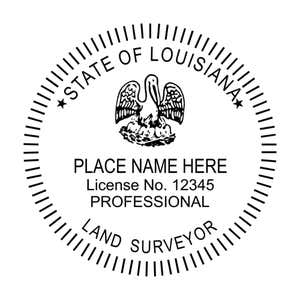 A close-up of the State of Louisiana Land Surveyor Seal