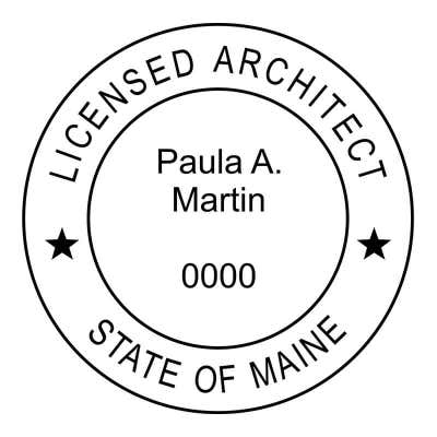 State of Maine Architect Stamp Seal - alternate view