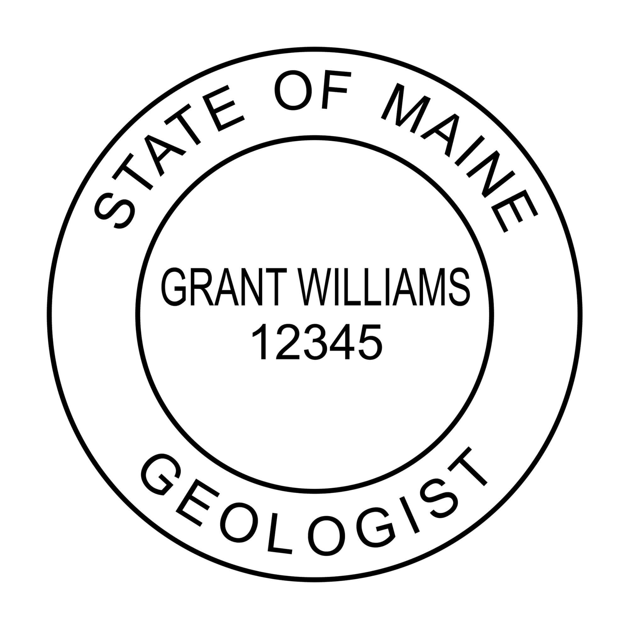 A close-up of the State of Maine Geologist Seal