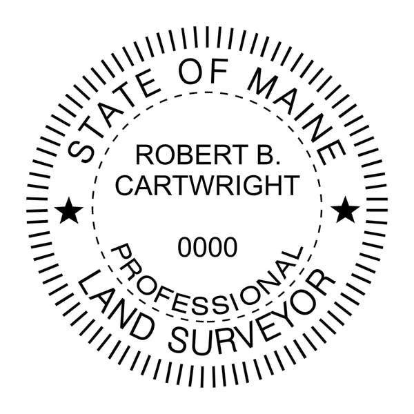A close-up of the State of Maine Land Surveyor Seal