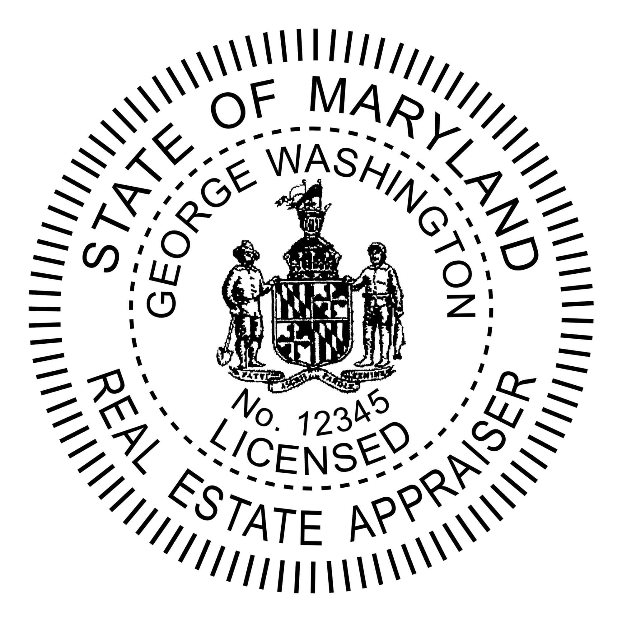 A close-up of the State of Maryland Real Estate Appraiser Seal