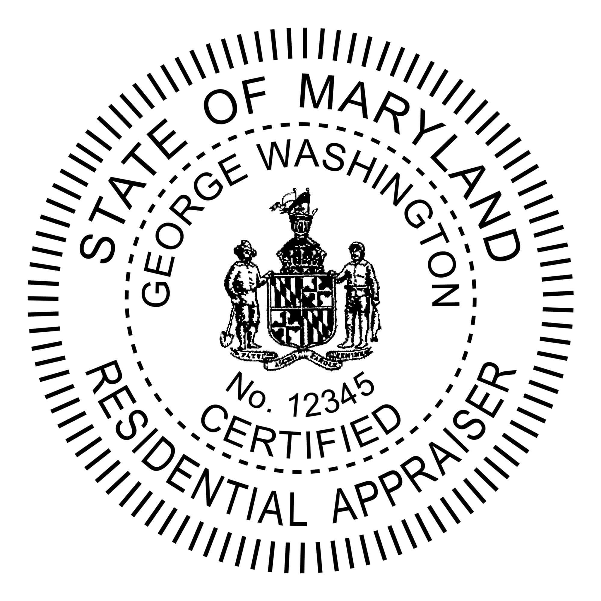 A close-up of the State of Maryland Residential Appraiser Seal