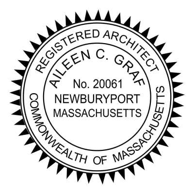 State of Massachusetts Architect Stamp Seal - alternate view