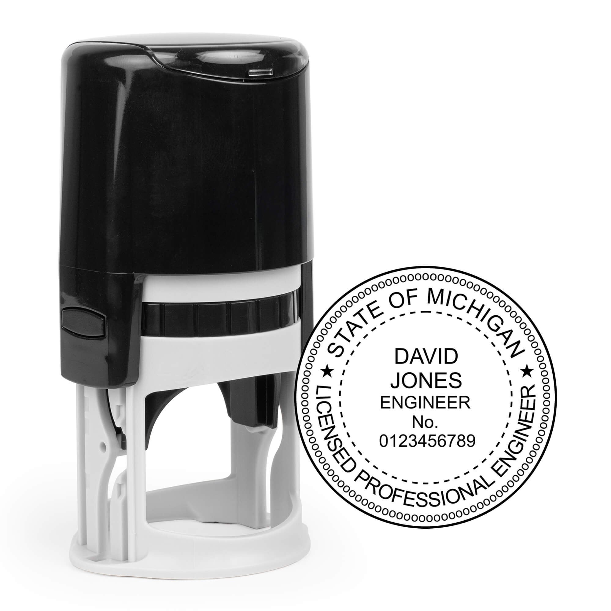 The State of Michigan Engineer Seal and a self-inking stamp