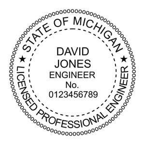 A close-up of the State of Michigan Engineer Seal