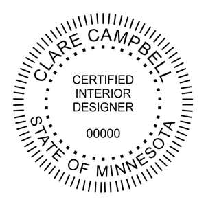 A close-up of the State of Minnesota Interior Designer Seal