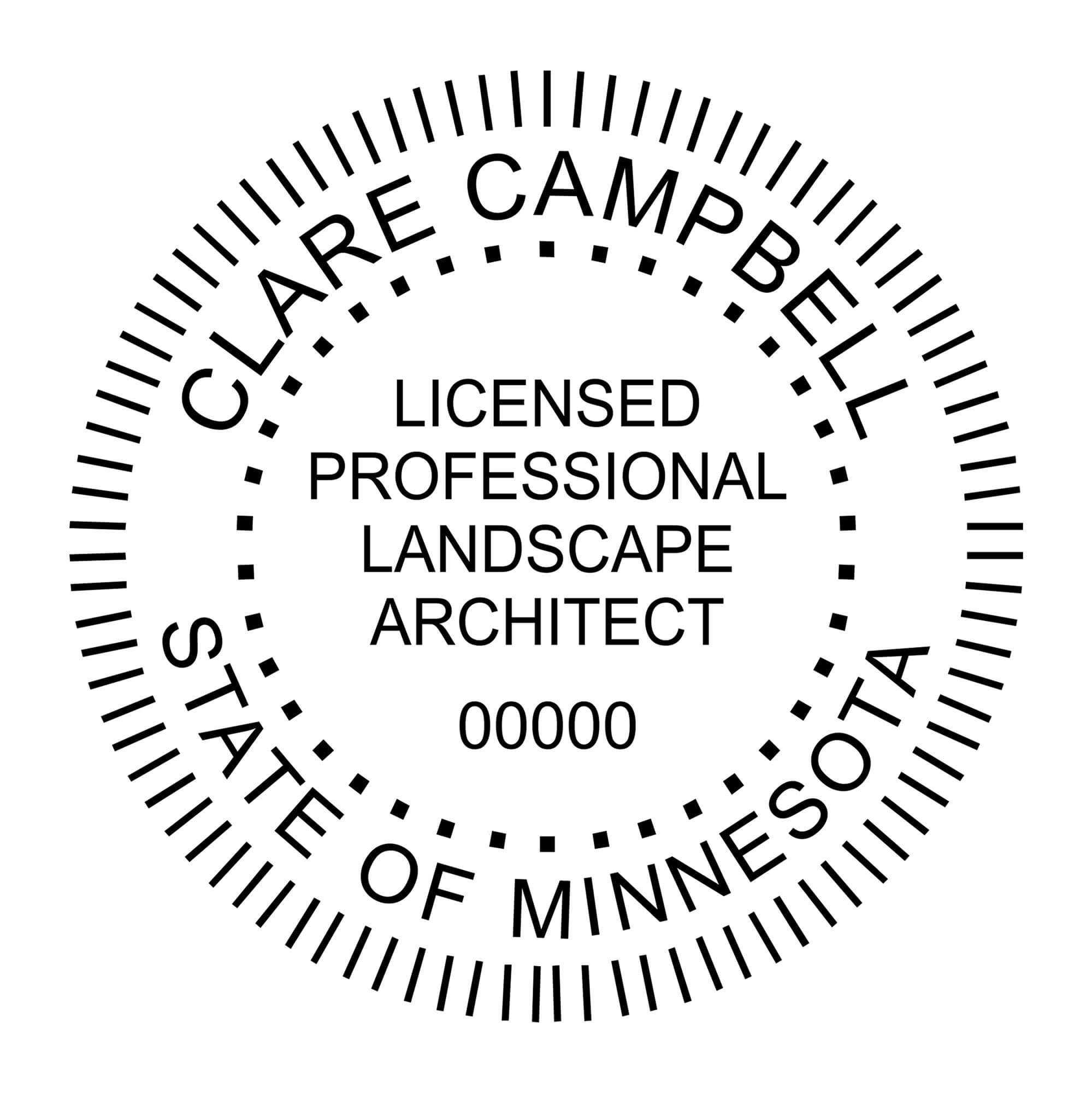 A close-up of the State of Minnesota Landscape Architect Seal