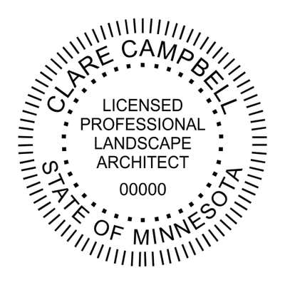 A close-up of the State of Minnesota Landscape Architect Seal