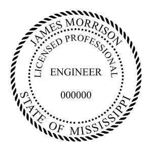 A close-up of the State of Mississippi Engineer Seal