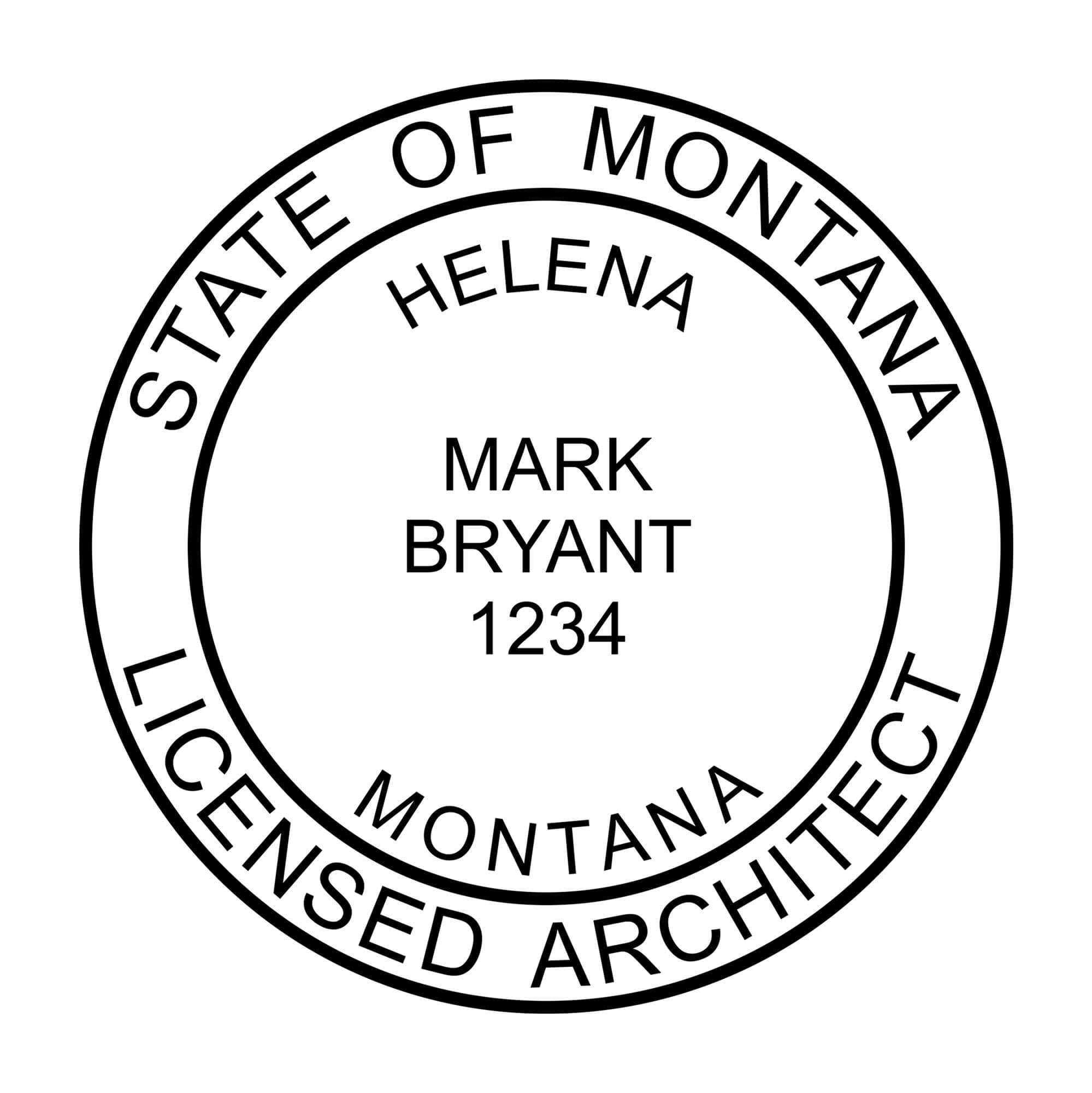 A close-up of the State of Montana Architect Solid Border Seal