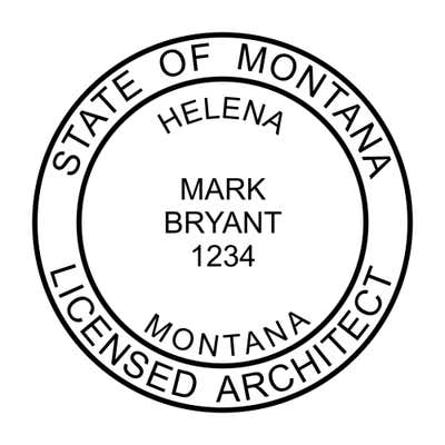 A close-up of the State of Montana Architect Solid Border Seal