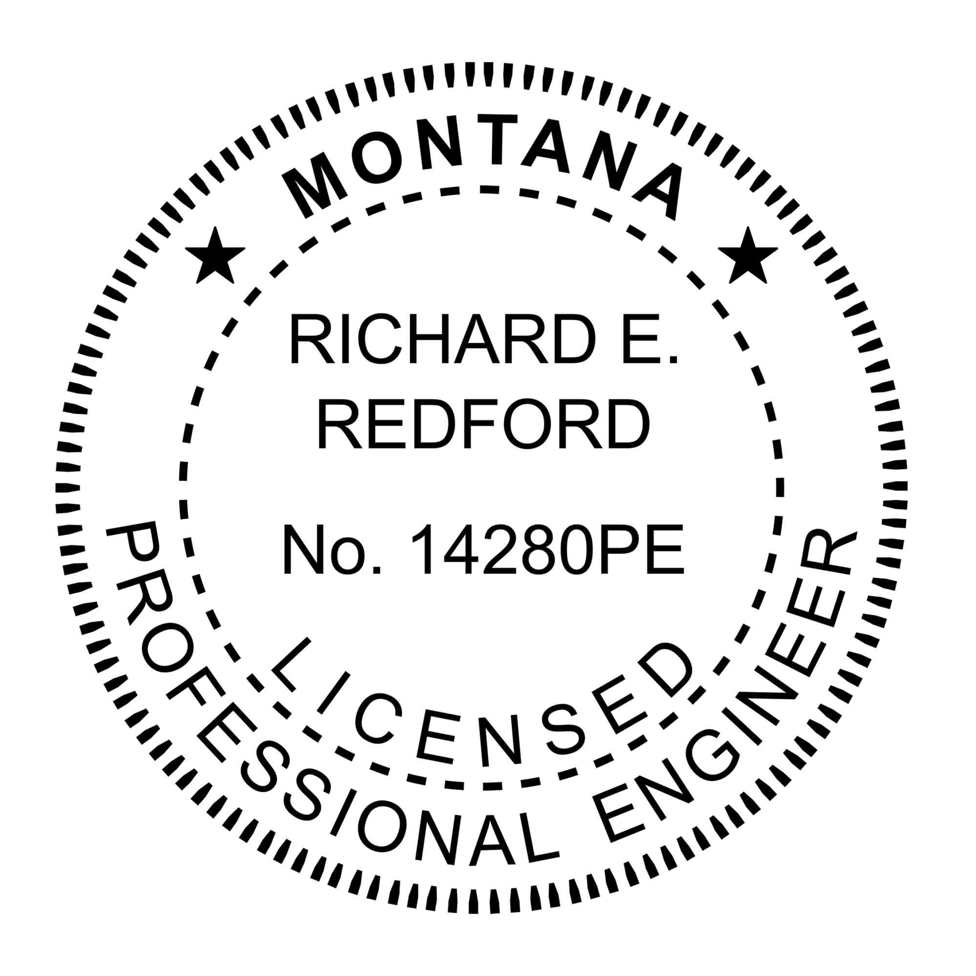 A close-up of the State of Montana Engineer Seal