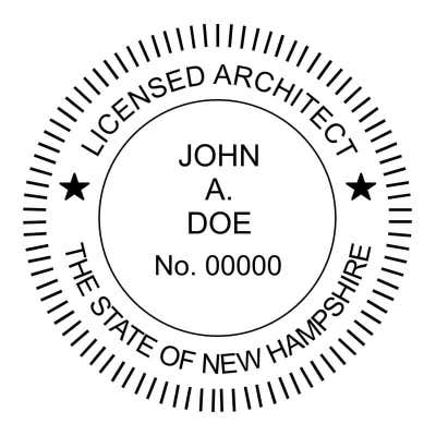 State of New Hampshire Architect Seal - alternate view