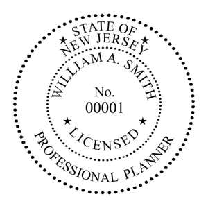 A close-up of the State of New Jersey Professional Planner Seal