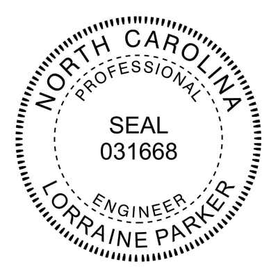 State of North Carolina Engineer Seal - alternate view