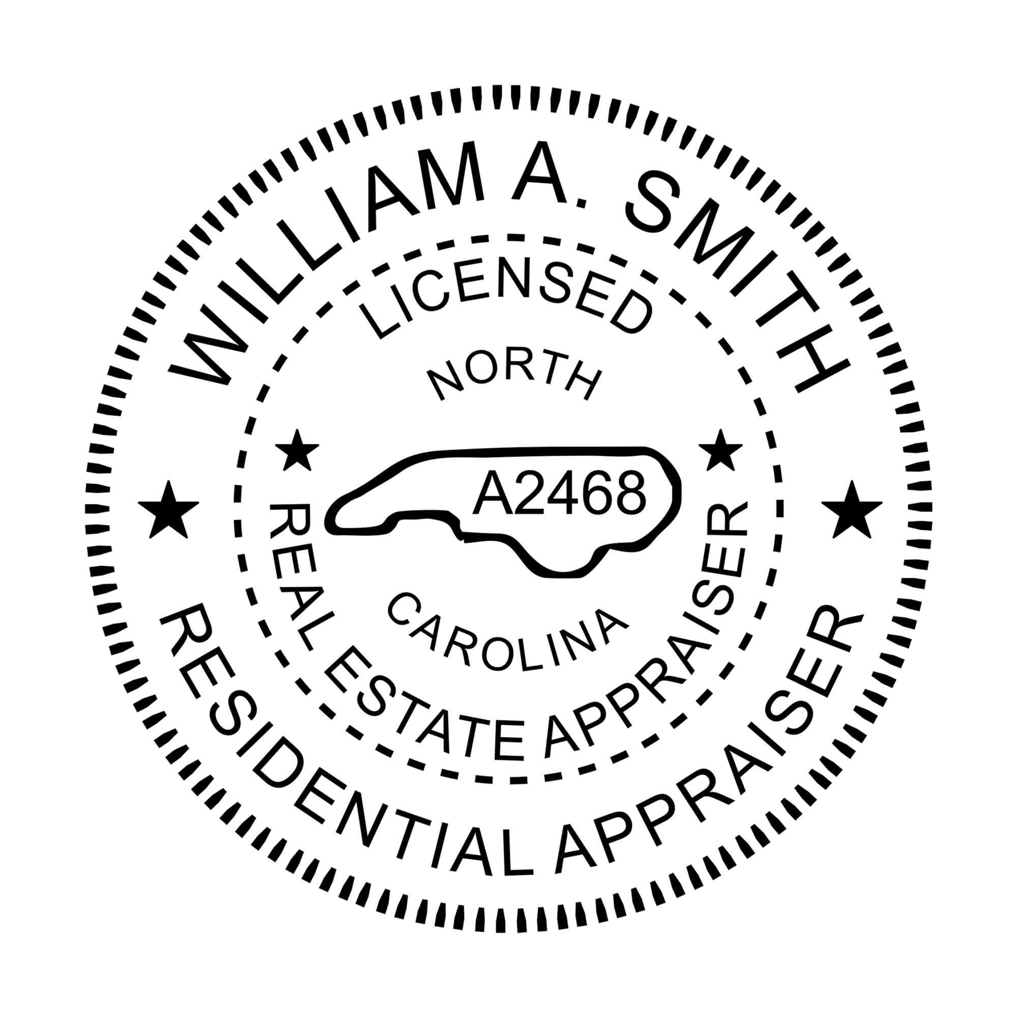 A close-up of the State of North Carolina Licensed Appraiser Seal