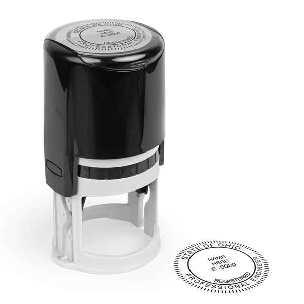 The State of Ohio Engineer Stamp Seal and self-inking stamp on paper