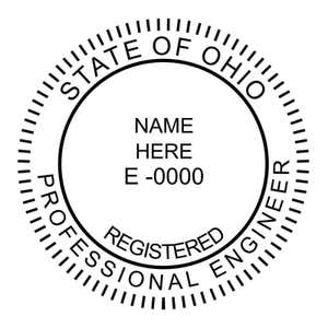 A close-up on the State of Ohio Engineer Stamp Seal