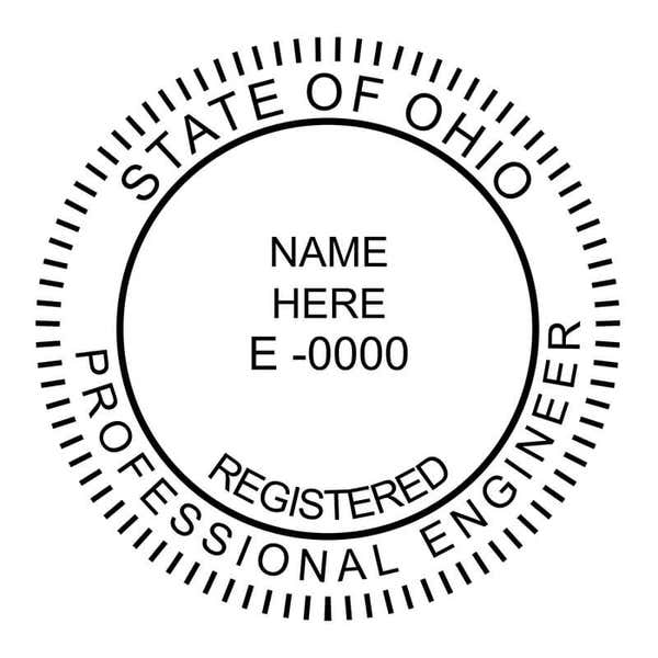 A close-up on the State of Ohio Engineer Stamp Seal