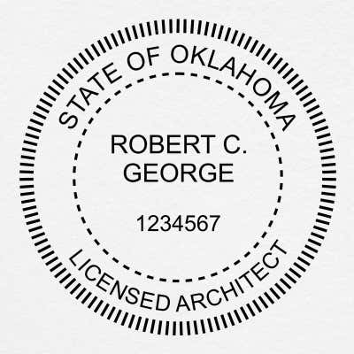 State of Oklahoma Architect Seal - alternate view