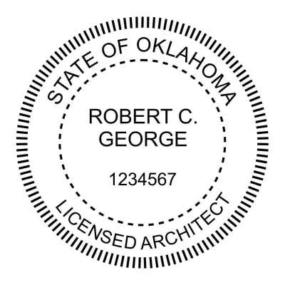 State of Oklahoma Architect Seal - alternate view