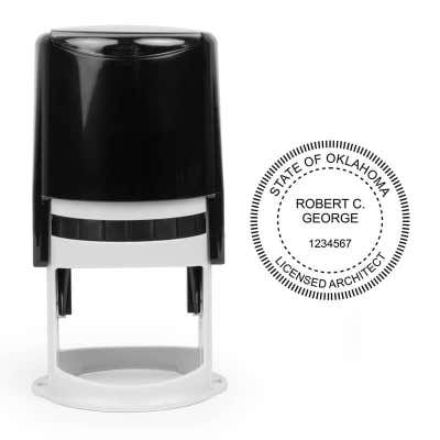 The State of Oklahoma Architect Seal and sel-inking stamp