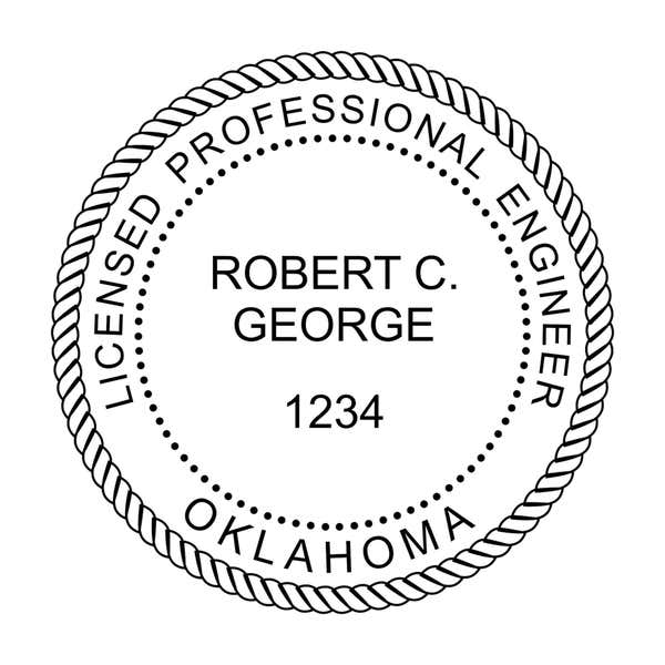 A close-up of the State of Oklahoma Engineer Seal