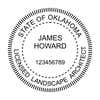 A close-up of the State of Oklahoma Landscape Architect Seal