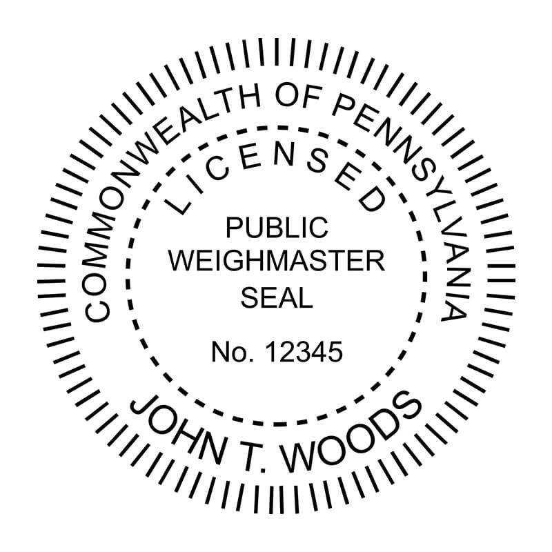 A close-up of the State of Pennsylvania Weighmaster Seal