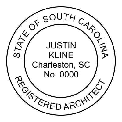 A close-up on the State of South Carolina Architect Seal